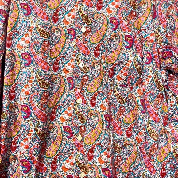 J.Crew 100% Cotton Large Paisley Print Button-up Long Sleeve Shirt Women's - Picture 3 of 5